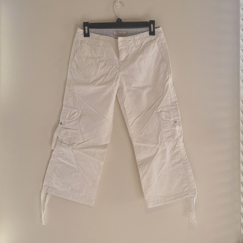 TOMMY HILFIGER JEANS White Cargo Capri Size 3